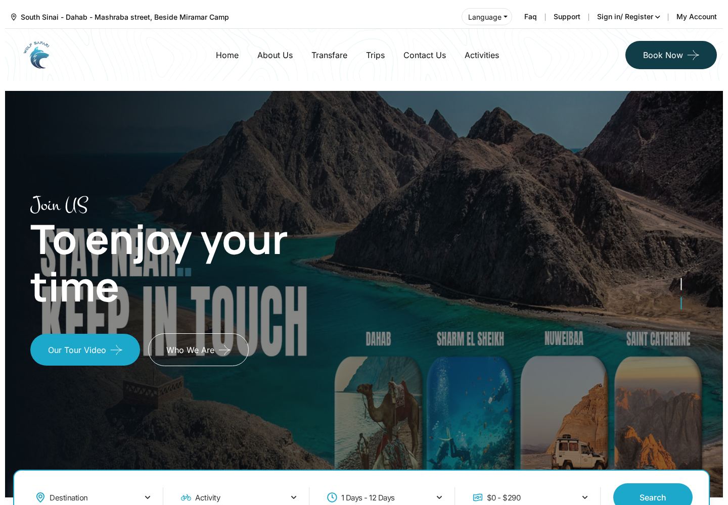 Wolf Safarii website preview